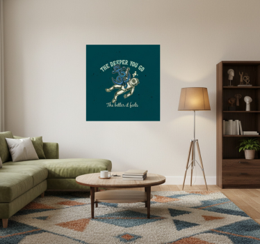 Mooie poster woonkamer quote hoe dieper je gaat - TenStickers