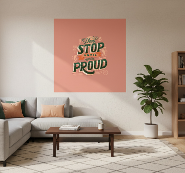 Mooie poster woonkamer quote trots - TenStickers