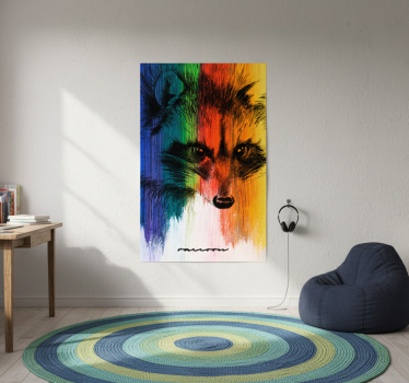 Mooie poster woonkamer rainbow raccoon - TenStickers