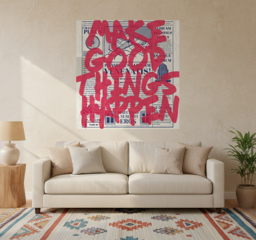 Mooie poster woonkamer retro ontwerp maak goede dingen waar - TenStickers