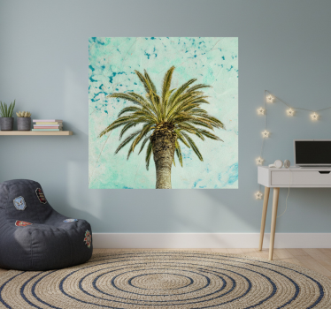 Mooie poster woonkamer retro palmboom ontwerp - TenStickers