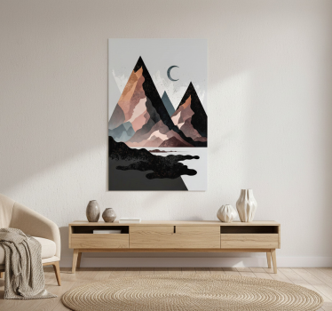 Mooie poster woonkamer scandinavische geometrische bergen - TenStickers