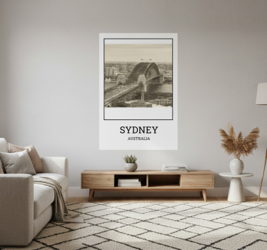 Mooie poster woonkamer sydney zwart-wit - TenStickers