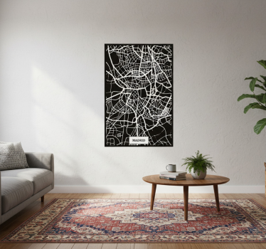 Mooie poster woonkamer topografische kaart madrid - TenStickers