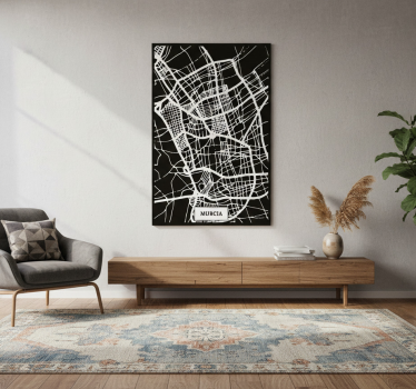 Mooie poster woonkamer topografische kaart murcia - TenStickers