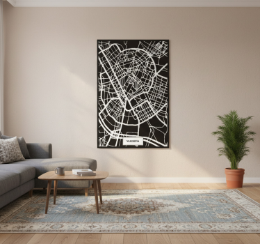 Mooie poster woonkamer topografische kaart valencia - TenStickers