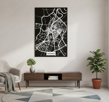 Mooie poster woonkamer topografische kaart valladolid - TenStickers