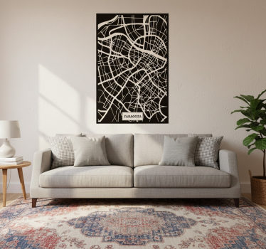 Mooie poster woonkamer topografische kaart zaragoza - TenStickers