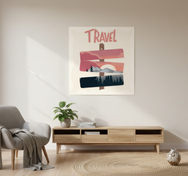 Mooie poster woonkamer verkeersborden illustratie - TenStickers