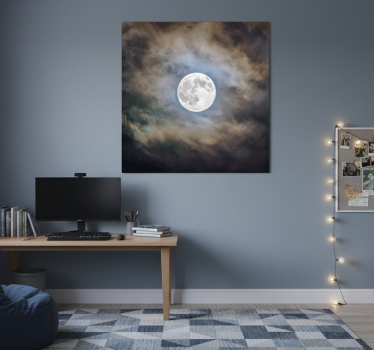 Mooie poster woonkamer volle maan nacht - TenStickers