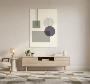 Mooie poster woonkamer zachte geometrische vormen - TenStickers