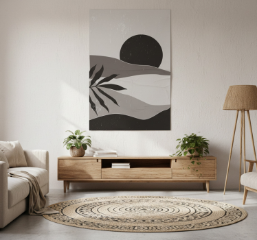 Mooie poster woonkamer zonsondergang in de woestijn zwart-wit - TenStickers