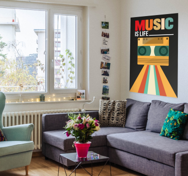 Muziek is life poster - TenStickers