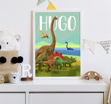 Dinosaurus naam poster - TenStickers