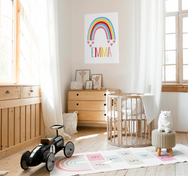 Regenboog poster met naam - TenStickers
