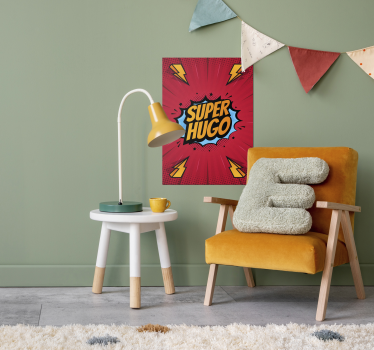 Superheld met naam poster - TenStickers