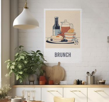 Poster brunch met eten illustratie - TenStickers