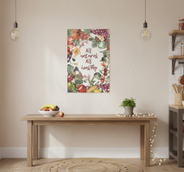 Poster keuken 100% natuurlijk en gezond - TenStickers