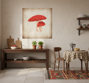 Poster keuken amanita paddestoel illustratie - TenStickers