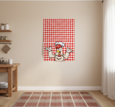 Poster keuken cartoon kip kok - TenStickers
