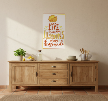 Poster keuken citroen schets quote - TenStickers