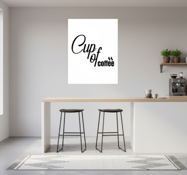 Poster keuken cup of coffee minimalistische stijl 3 - TenStickers