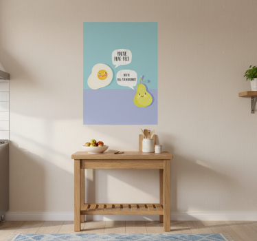 Poster keuken ei en peer grap - TenStickers