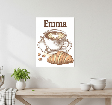 Poster keuken gepersonaliseerd koffiedesign - TenStickers