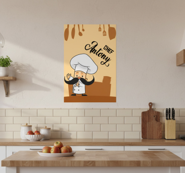 Poster keuken gepersonaliseerde chef - TenStickers