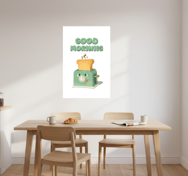 Poster keuken goedemorgen met toaster - TenStickers