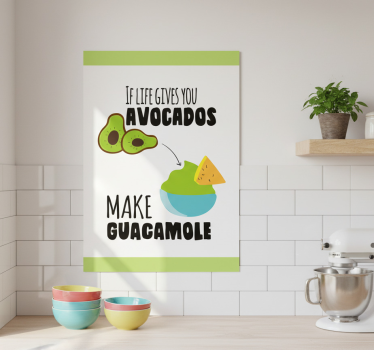 Poster keuken grappige avocado woordspeling - TenStickers