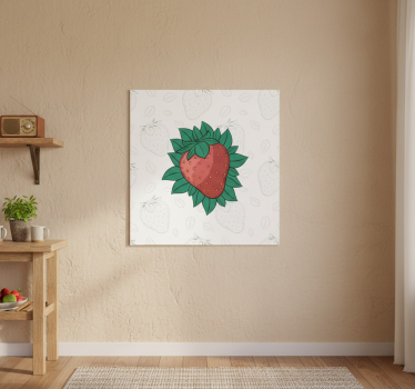 Poster keuken heldere sappige aardbeien groene bladeren - TenStickers