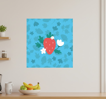 Poster keuken kleurrijk fruit en bloemenpatroon - TenStickers