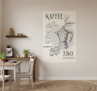 Poster keuken koffiepatroon - TenStickers