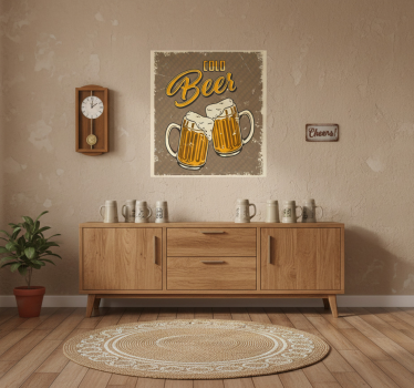 Poster keuken koud bier retro vervuild effect - TenStickers