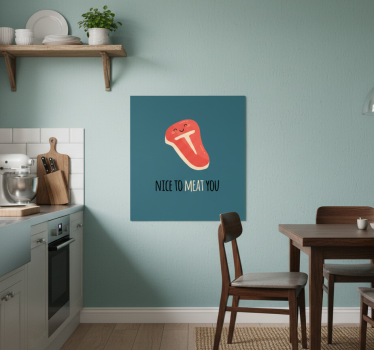 Poster keuken leuke voedselgrappen nice to meat you - TenStickers