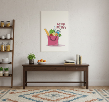 Poster keuken met boodschappenillustratie - TenStickers