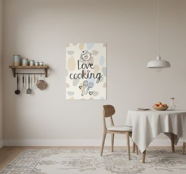 Poster keuken tekst over liefde voor koken - TenStickers