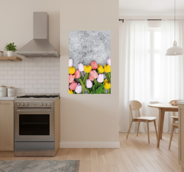Poster keuken vergelijkbare tulp bloemen - TenStickers