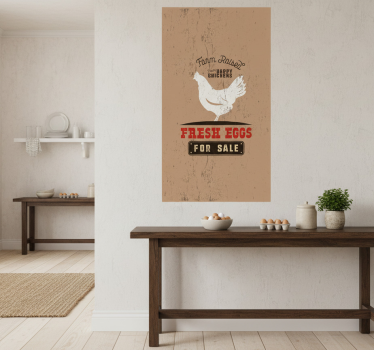 Poster keuken verse witte eieren kip - TenStickers