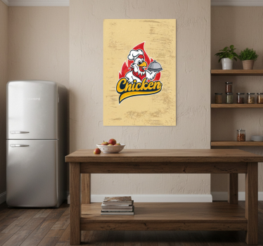 Poster keuken vintage kip chef - TenStickers