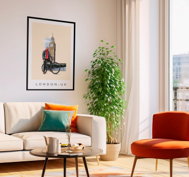 Poster London met illustratie Big Ben - TenStickers