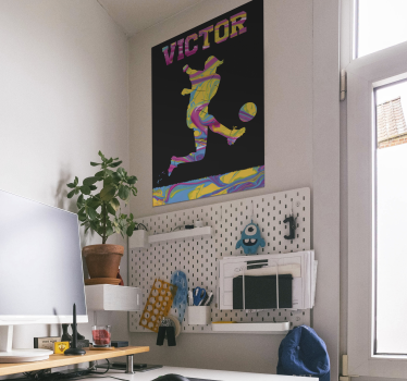 Voetballer poster met naam - TenStickers