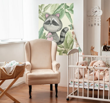 Jungle raccoon poster - TenStickers