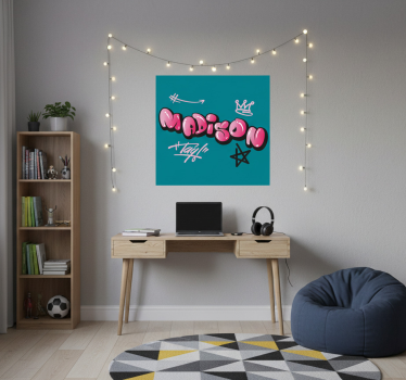Poster tienerkamer creatief naamontwerp - TenStickers