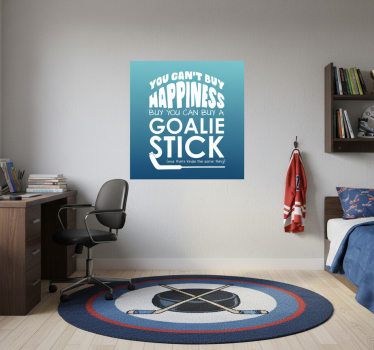 Poster tienerkamer geluk koop je niet ijshockey - TenStickers