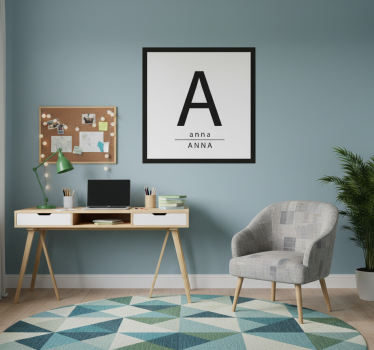 Poster tienerkamer gepersonaliseerde initieel weergave - TenStickers