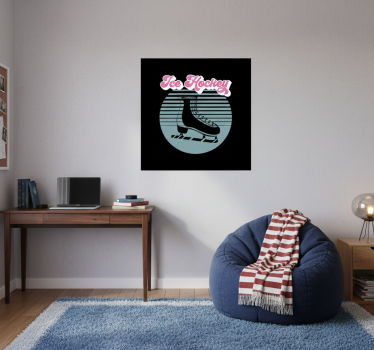 Poster tienerkamer ijshockeyschaatsen - TenStickers