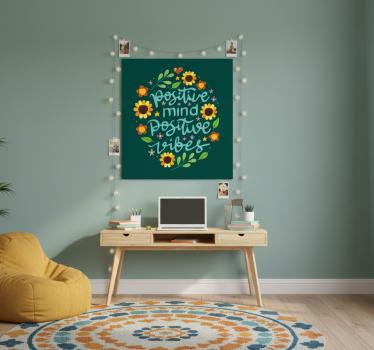 Poster tienerkamer met motiverende quote in mooie kleuren - TenStickers