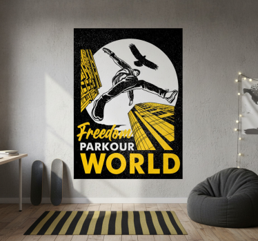 Poster tienerkamer parkour wereld - TenStickers